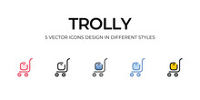 Trolly Icons Set Vector Illustration. Vector Stock,