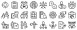 © spiral media - Line icons about headhunting on transparent background with editable stroke.