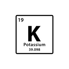 Wall Mural - Potassium element periodic table icon vector logo design template