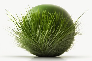 Canvas Print - A ball of grass isolated on a white background. Generative AI