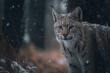 Poster - lynx in the snow