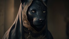 The Panther Is A Mysterious And Elusive Predator, With A Sleek Black Coat And A Silent, Lethal Grace That Inspires Both Fear And Fascination. Digital Art Illustration, Generative AI