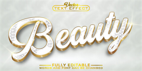 luxury shiny glitter beauty vector editable text effect template