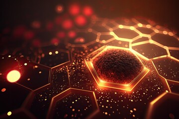background of light particles in science fiction with depth of field and bokeh. particles create an 
