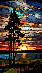 Wall Mural - 4K resolution or higher, Majestic Plains, Sunset. Generative AI Technology