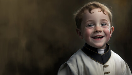 Wall Mural - boy in priest illustration by generative AI