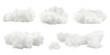 Free shapes cumulus fluffy cloudscape isolate on transparent backgrounds 3d rendering png file