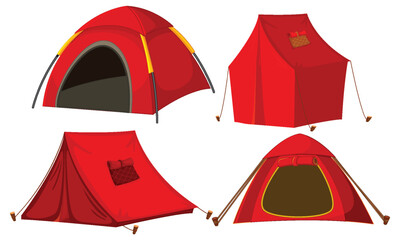 Canvas Print - Vector set of camping tents