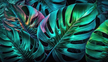 A Bn Abstract Background of large Tropical Leaves