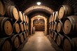 Underground Port Wine Storage. Photo generative AI