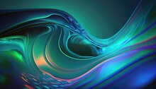 Abstract Green Blue Fractal Background