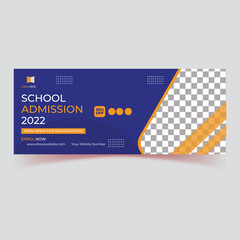 Wall Mural - 2023 Admission Banner design with purple color, school Banner vector, cover ad vector or another site