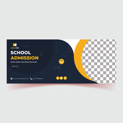 Wall Mural - Original name(s): 2023 ‍School Admission Banner Design, social media post design vector, cover design vector design, flayer design vector or any other site banner