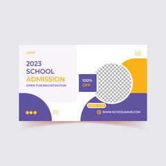 Wall Mural - 2023 ‍School Admission Banner Design, social media vector design, school add banner design, post add banner