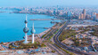 kuwait towers overlooking Kuwait City 