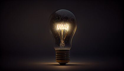 Wall Mural - Light bulb on background