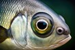 Detailed shot of a fish eye (Common bream Abramis brama). Generative AI