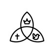 Black line icon for trinity