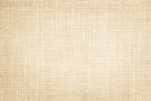 Jute Hessian Sackcloth Canvas Woven Texture Pattern Background In Light Beige Cream Brown Color Blank Empty