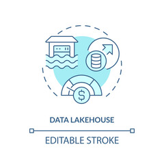 Wall Mural - data lakehouse turquoise concept icon. lake, warehouse combination. data repository abstract idea th