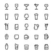 Icon set - glass and beverage line icon