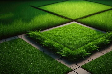 Wall Mural - Natural background with artificial grass in green. Generative AI