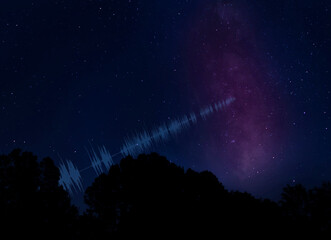 Wall Mural - mysterios signal from a night sky