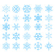 Seamless pattern with snowflakes, winter set
