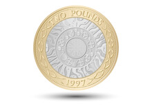 British Two Pound Coin. Vector Illustration. Eps-10