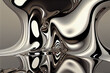 © pa-ka - glossy silver metal fluid glossy chrome mirror water effect background. generative ai.
