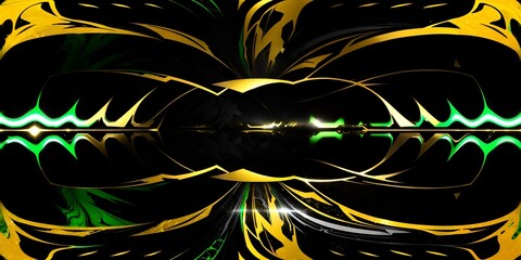 Wall Mural - modern computer animation in liquid black and green marble. kiakiaa style design. Ai generative technology vr ready, abstract background