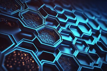 Hexagonal abstract background, connection to the global network.Generative AI