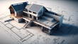 © CanvasPixelDreams - Concept of construction and architecture design. 3d render of blueprints.