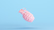 Pink Grenade Retro Weapon Shape Style Gen Z Kitsch Blue Background 3d illustration render digital rendering