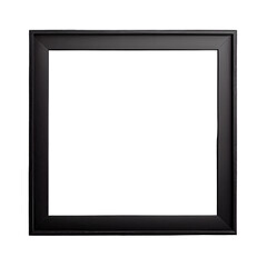 Black wooden square picture frame on transparent background, Generative AI