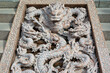 Chinese dragon bas-relief on stairs in Daci buddhist temple in downtown Chengdu, Sichuan province, China