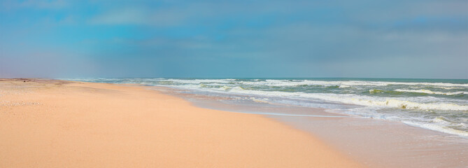 Wall Mural - Namib desert with Atlantic ocean meets near Skeleton coast - 
Namibia, South Africa