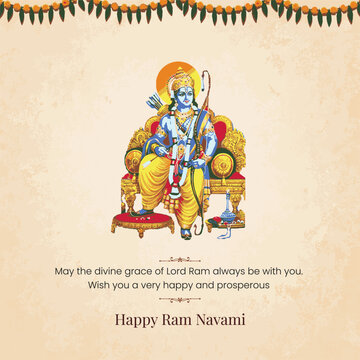 happy lord ram navami, illustration lord rama and happy dussehra