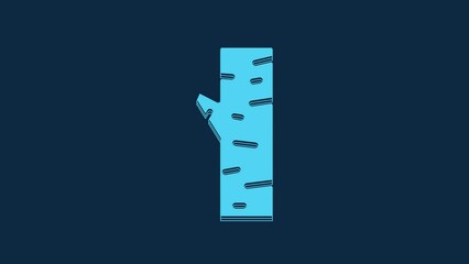 Sticker - Blue Birch tree icon isolated on blue background. 4K Video motion graphic animation