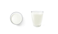 Glass Of Milk Top View Front View Glass Of Milk Isolated On White Background