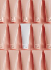 Wall Mural - group of cream tubes flat lay, cosmetic and beauty product commecial template