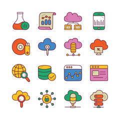 Data Vector Hand Draw Filled Outline icon style illustration. EPS 10 File Set 2