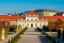 Lower Belvedere Palace And Gardens In Autumn, Vienna, Austria