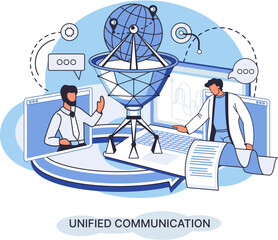 Wall Mural - unified communication metaphor. social media creative idea. online social network. business interact
