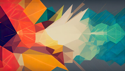 Canvas Print - Abstract geometric background, Generative AI