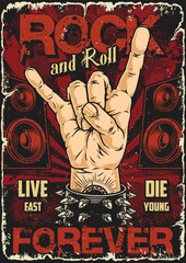 Poster - Rock and roll colorful poster