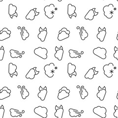 Wall Mural - seamless monochrome repeating pattern of wind, snow, the moon