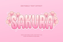 Decorative Editable Sakura Text Effect Vector Design