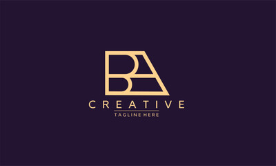 Creative letter BA, BA Logo Design Template Vector. Modern B A logo design.