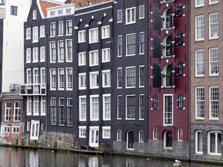 Sticker - amsterdam old houses view from canals